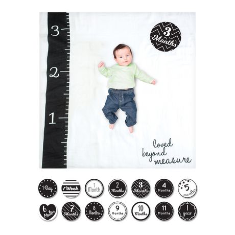Lulujo Hello World Photo Blanket & Monthly Card Set - Baby