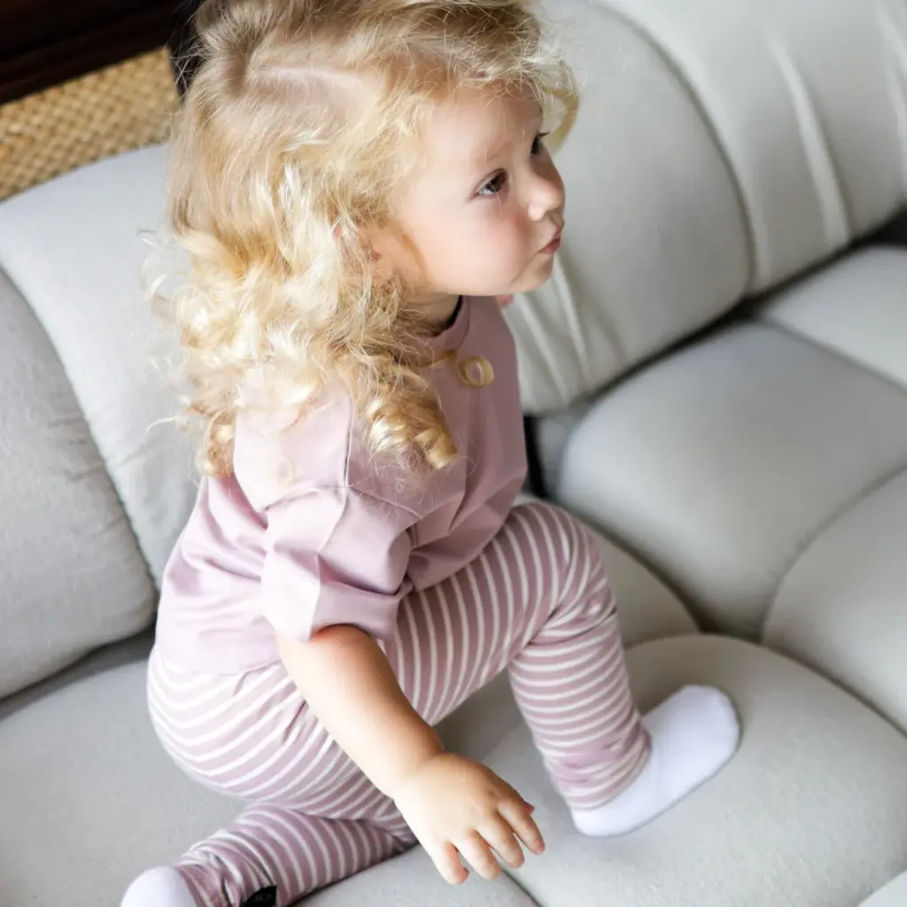 KidORCA Extra Long Leggins _ Stripe / Lava