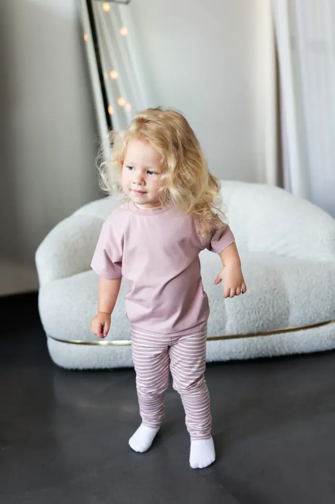 KidORCA Extra Long Leggins _ Stripe / Mauve