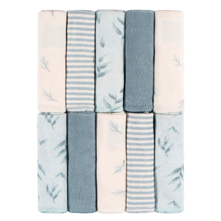 Just Born by Gerber Baby 10-Pack Washcloths - Blue