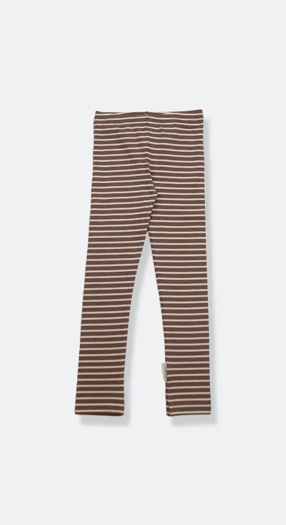 KidORCA Extra Long Leggins _ Stripe / Mocha (6-9M)