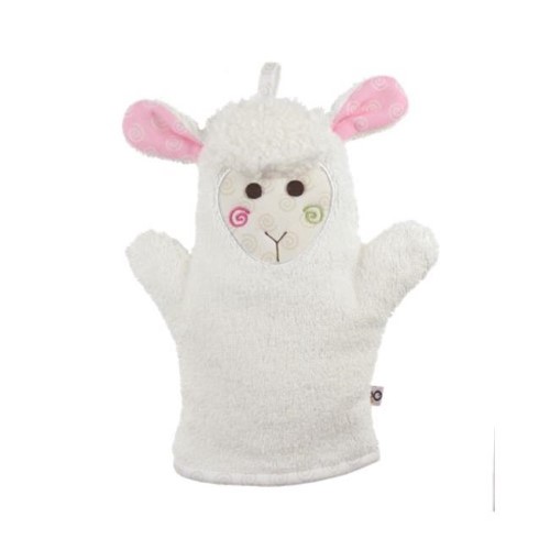 Zoocchini Baby Snow Terry Bath Mitt - Lola the Lamb 0-18M
