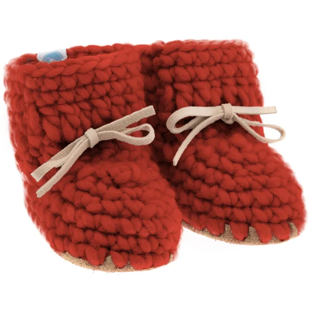 Beba Bean Knit Mocs - Spice (0-6m)