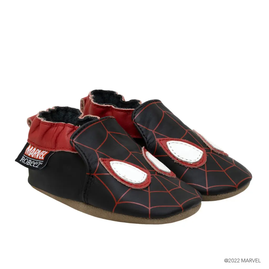 Robeez Soft Soles - Spiderman Black (0-6m)