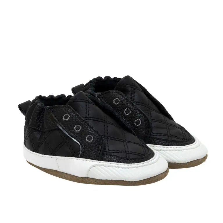 Robeez Soft Soles - Stylish Steve Black Leather (0-6m)