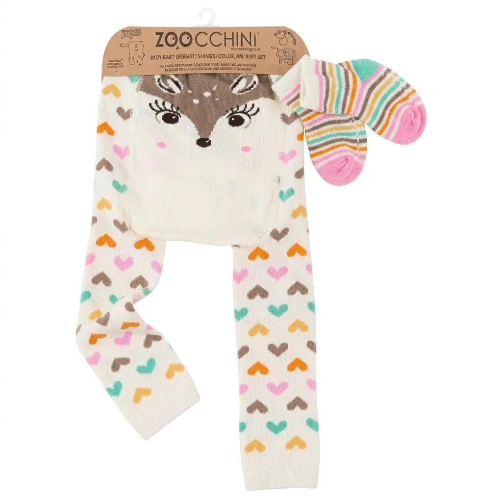 Zoocchini Legging & Sock Set Fiona the Fawn (6-12M)