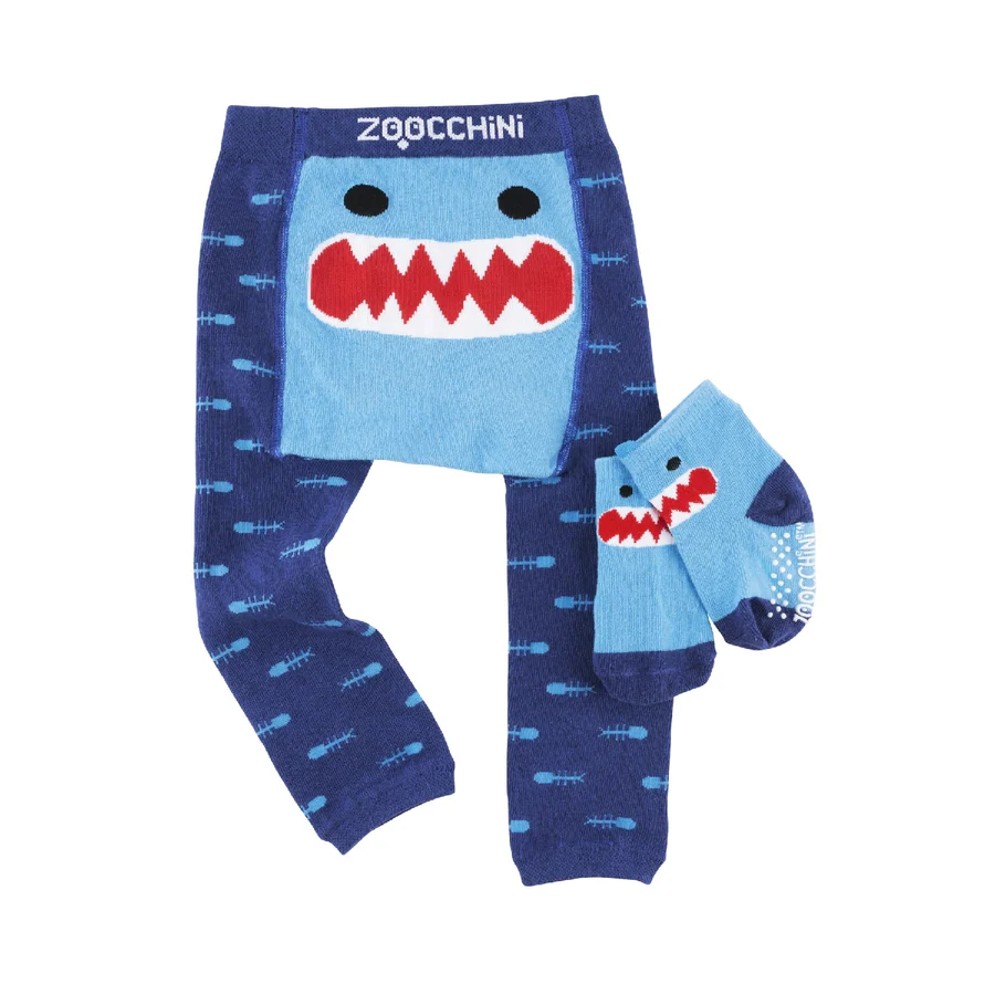 Zoocchini Legging & Sock Set Sherman The Shark (6-12M)