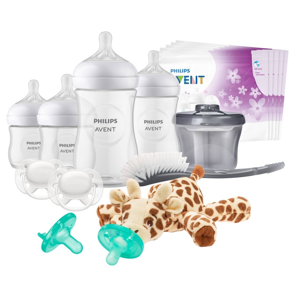 Philips Avent Natural Baby Bottle with Natural Response Nipple  Essentials Baby Gift Set