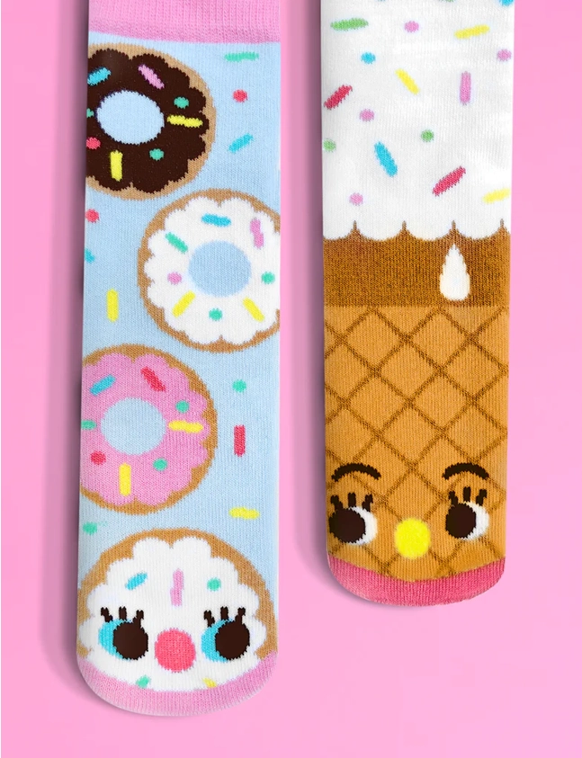 Pals Socks Fun Mismatched Non-Slip Donut & Ice Cream (1-3Y)