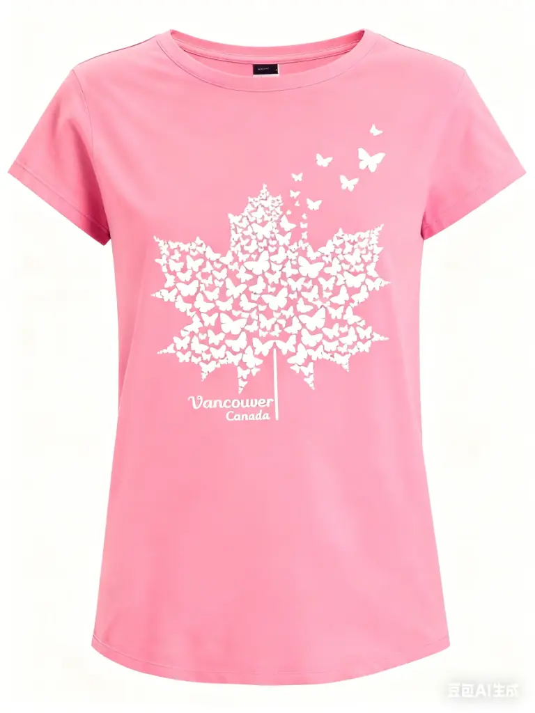 Attraction Maple Leaf Made Of Butterflies 3002 - Rose