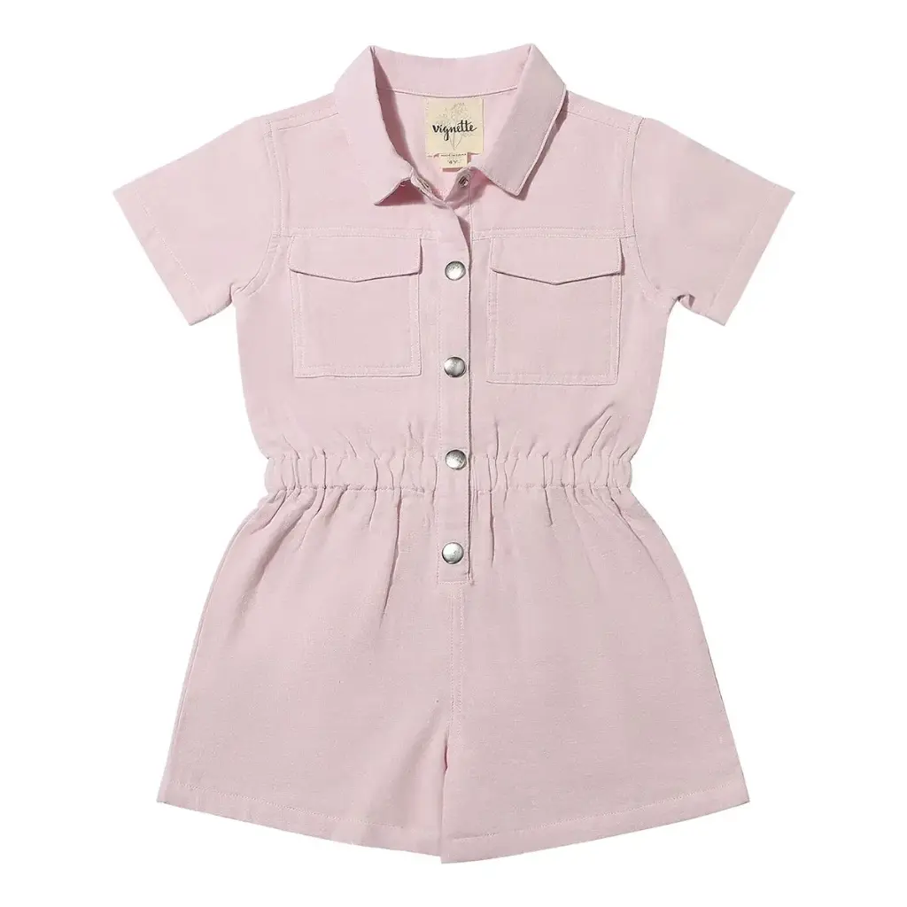 Vignette Addison Romper V1376B - Rose (12-18 M)