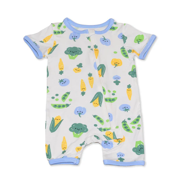 Silkberry Baby WF4571 Bamboo Short Sleeve Zippy Romper Farmers Market (0-3M)