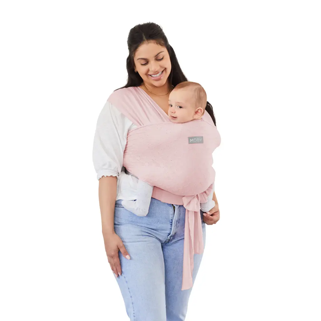 Moby Easy-Wrap Baby Carrier - Rose Quartz Eyelet
