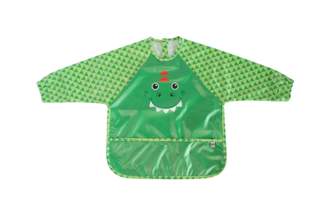 Zoocchini Sleeved Bib Art Smock 6-24M - Devin the Dinosaur