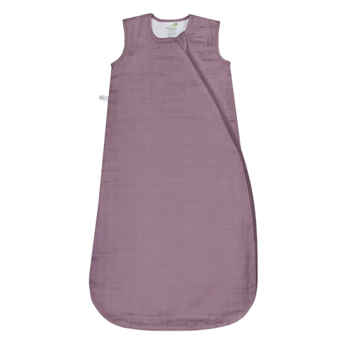 Perlimpinpin Cotton Muslin Sleep Sack - Plum 0.7 Tog