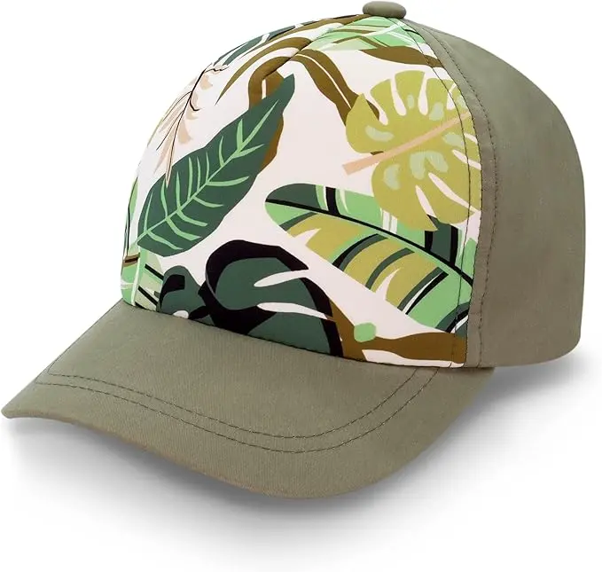 Jan & Jul UV Baseball Caps - Green Tropical (M 6-24M)