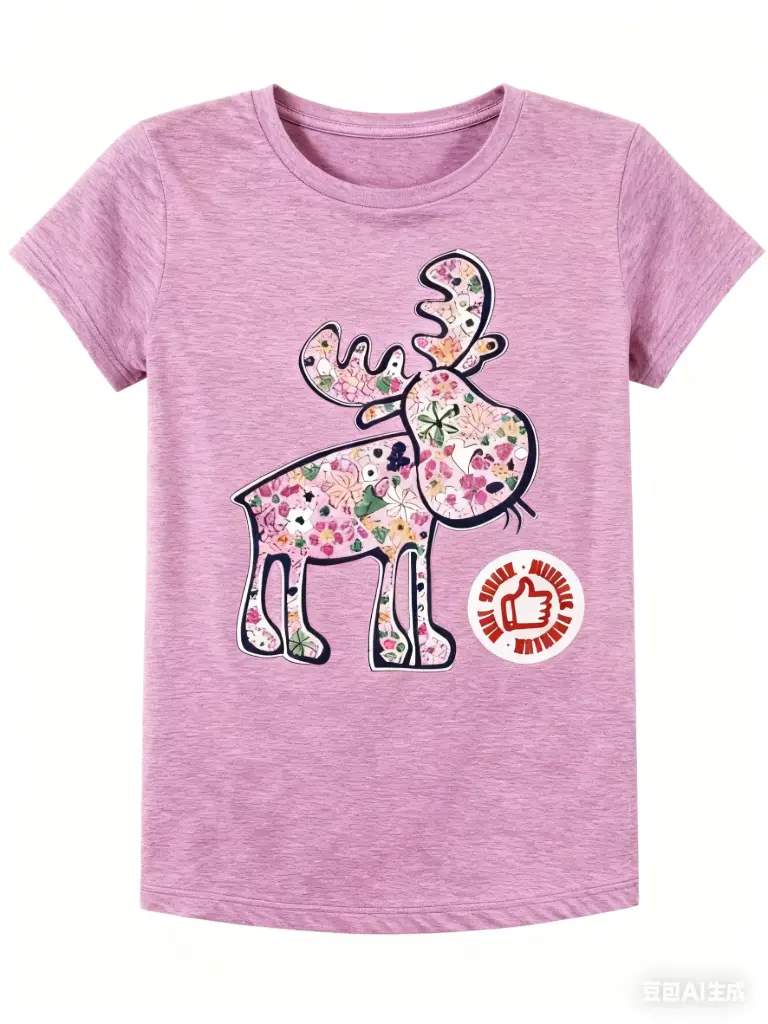 Attraction Kids Flowered Moose  4039 - Heather Orchid