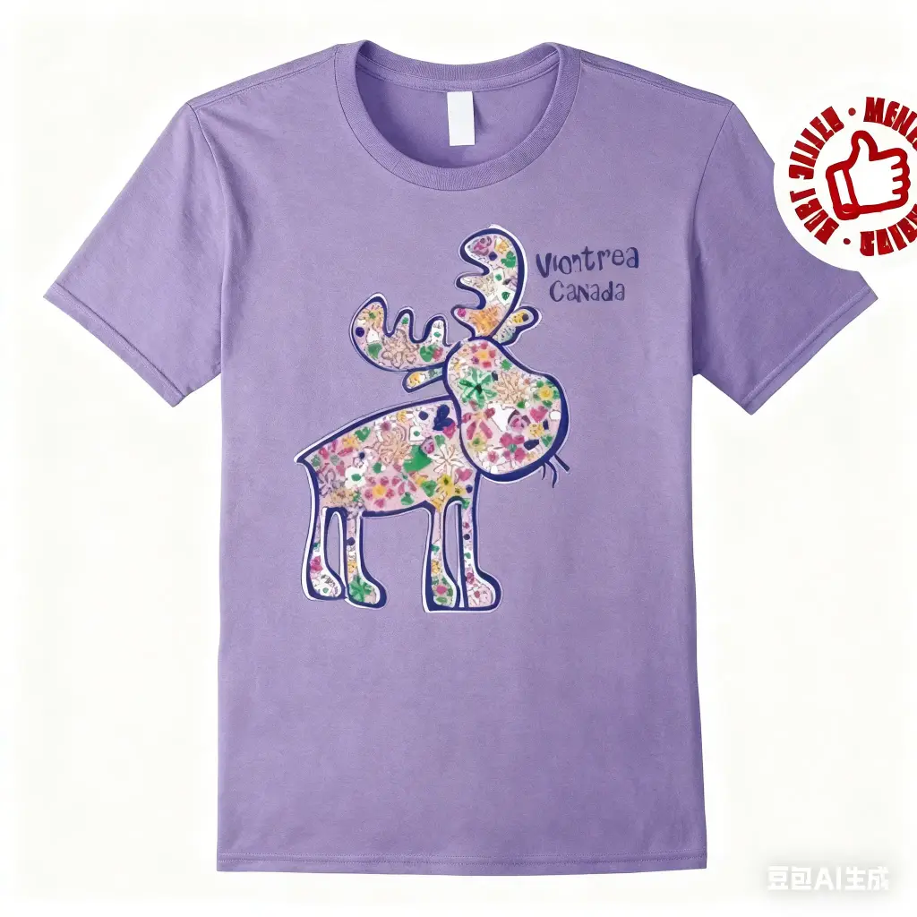 Attraction Kids Flowered Moose  4038 - Heather Lilac