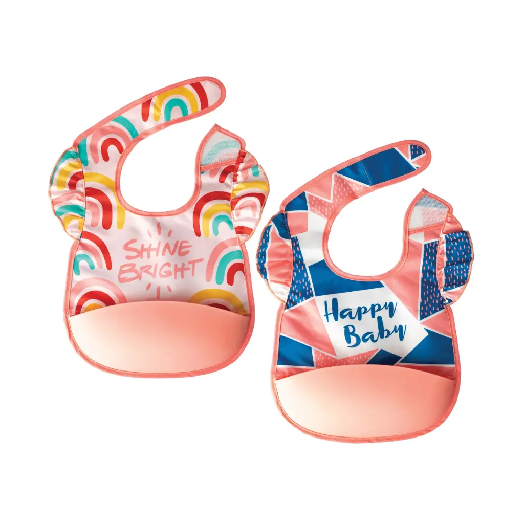 Mess-proof Easy Bib 3PK - Pink