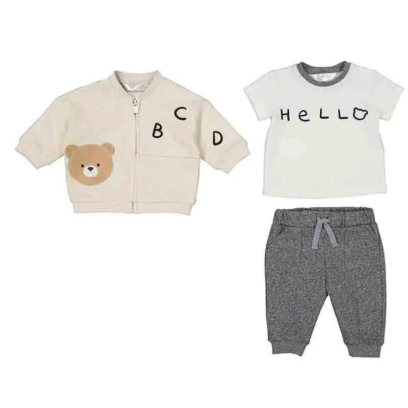 Mayoral 3 Piece Tracksuit Set - 1802 - Mix Grey