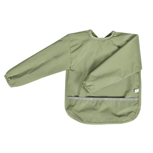 Perlimpinpin Bib With Sleeves  - Moss (12-24M)