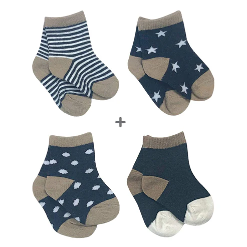 Perlimpinpin Baby Socks - Navy (Pack Of 4 Pairs) (0-6M)