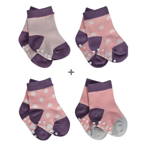 Perlimpinpin Baby Socks - Plum (Pack Of 4 Pairs) (0-6M)