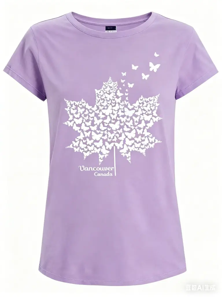 Attraction Maple Leaf Made Of Butterflies 3001 - Heather Lilac