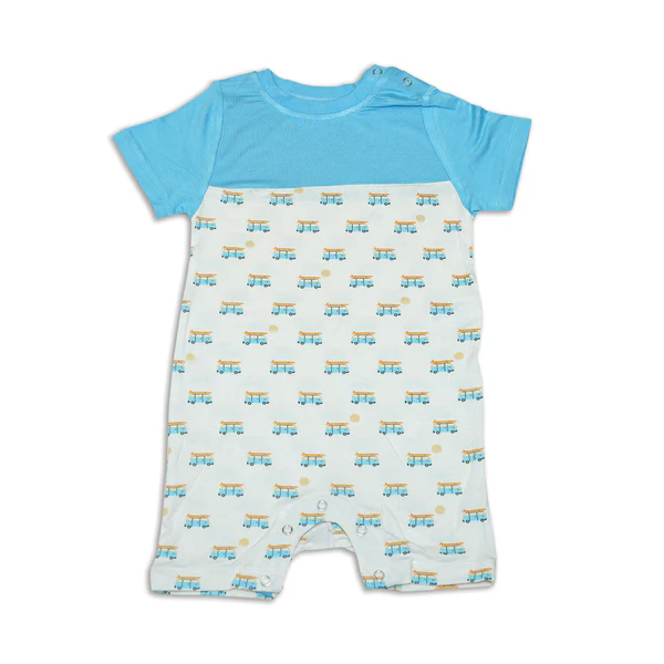 Silkberry Baby Bamboo Short Sleeve Romper (Sunset Cruising Print) (NB)