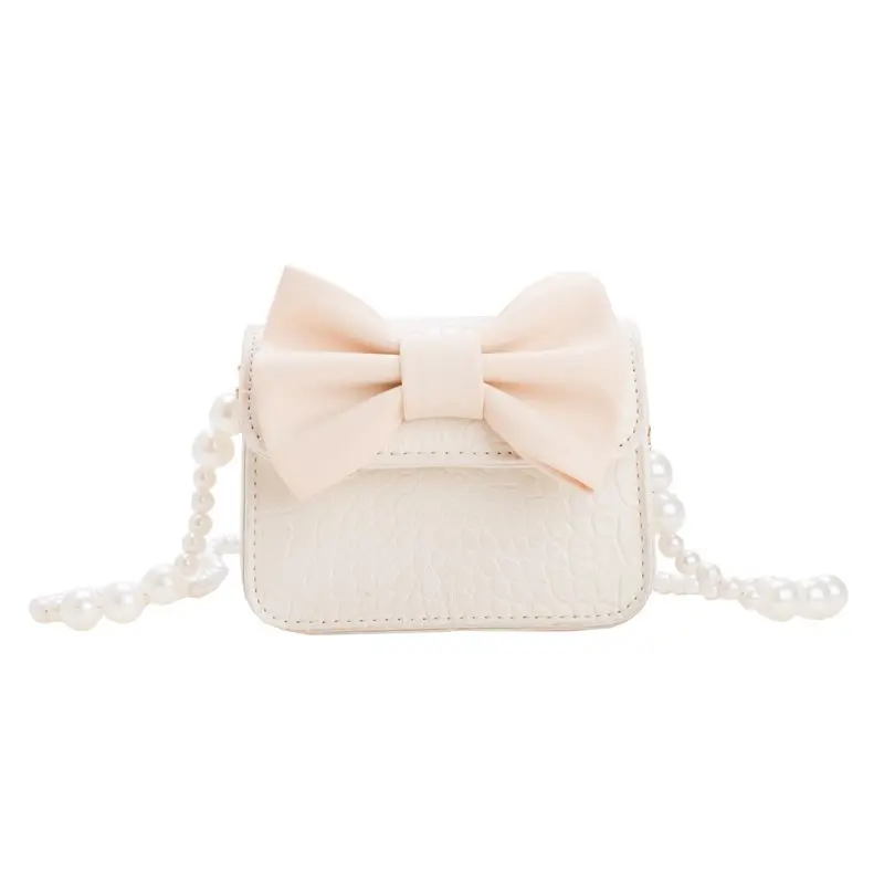Berry Bags Crossbody Pearl Purse With Bow - White 1847
