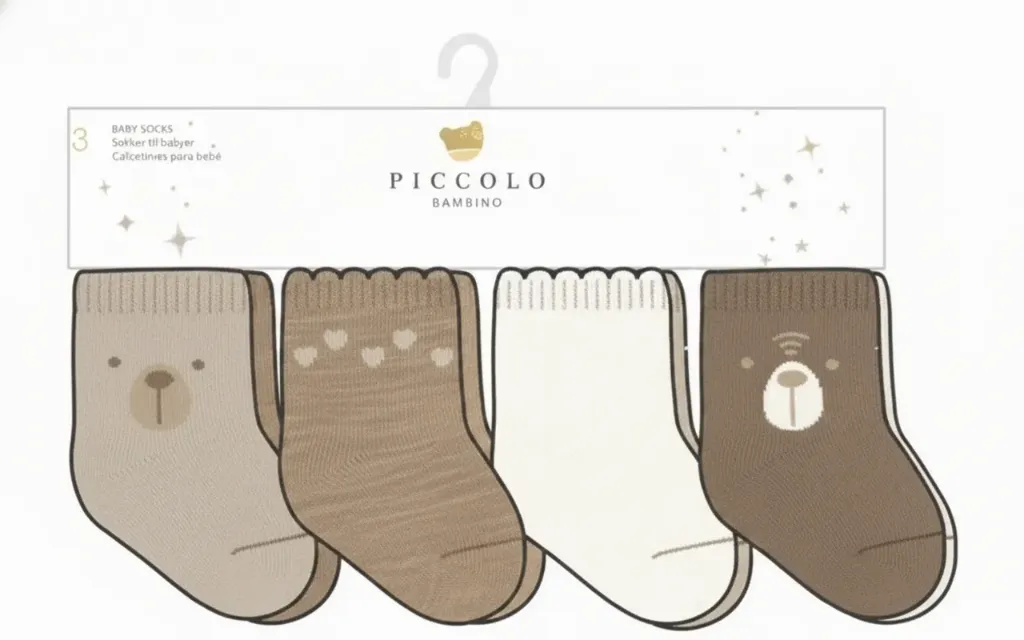 Piccolo - 8 Pairs Socks - Beige 0-12M