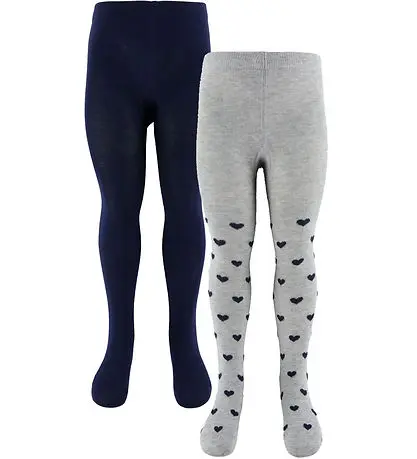 ROBO Creamie Stockings Tights 2 Pack 823046 1231 Heart Silver (2-3Y)