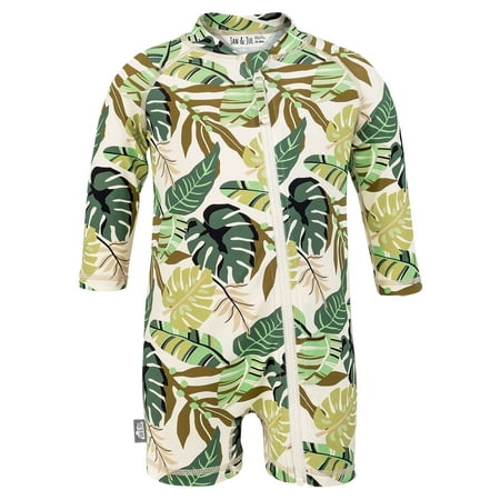 Jan & Jul | 1-pc UV Jumpsuit - Green Tropical