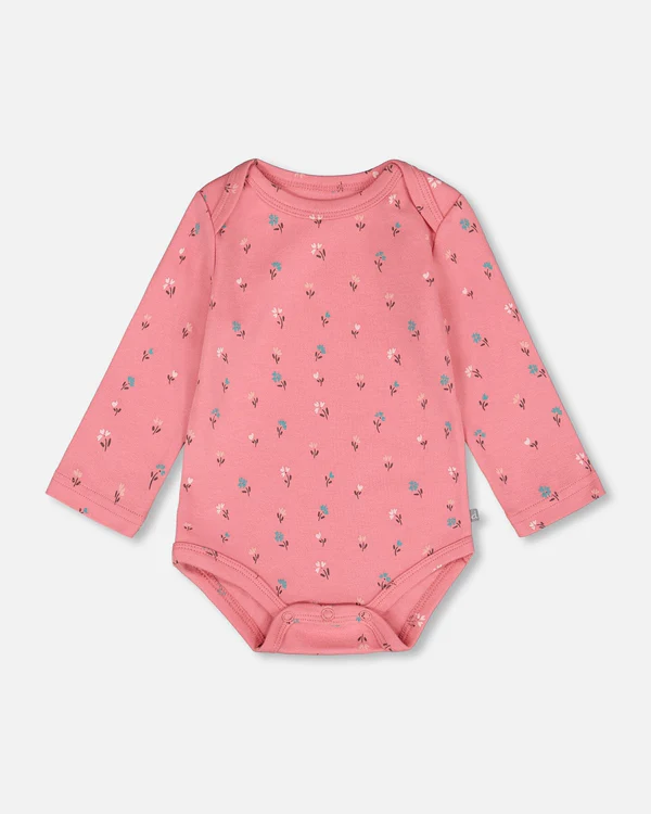 Deux Par Deux Onesie Set 048 - Flowers Dark Pink