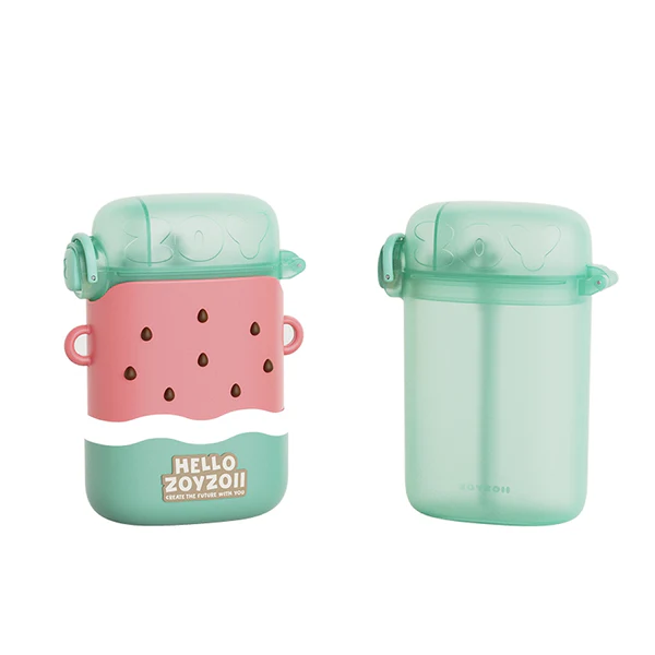 Zoy Zoii Flat Water Bottle 400ml - Watermelon
