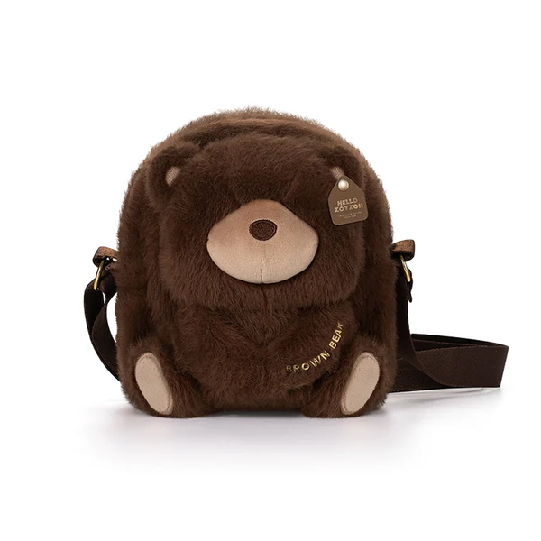 Zoy Zoii Plush Animal Kids Crossbody Bag - Bear