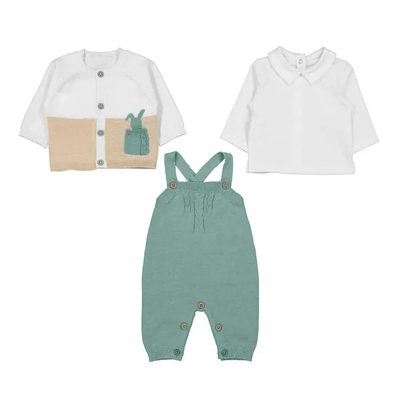 Mayoral Knit Dungarees Set 2617 - Rain