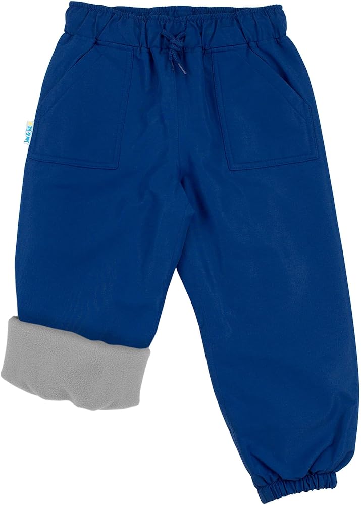 Jan & Jul Kids Cozy Dry Rain Pants Fleece Nebula Blue (1Y)