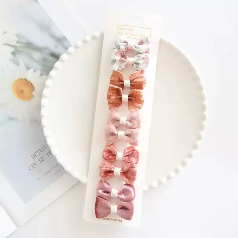 In Pink Hair Clip Handmade 10pc 3233 - Pink Flower