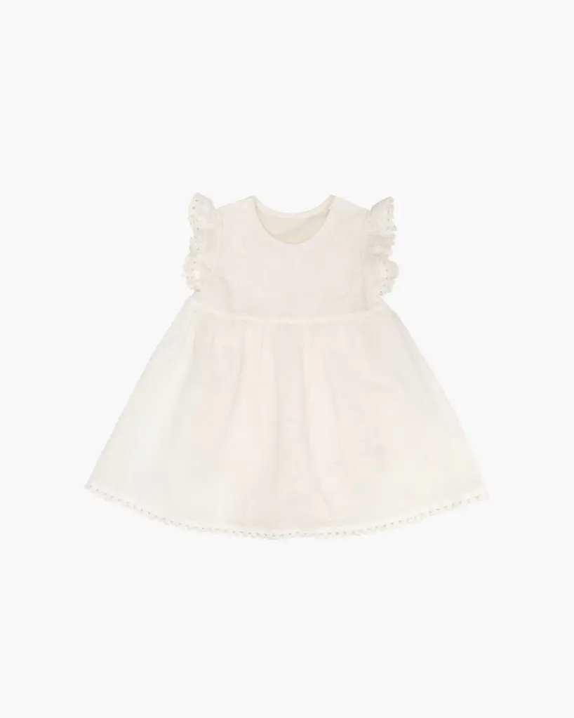 Blara Organic House Linen Baby Doll Bodysuit - Natural White (1-3M)