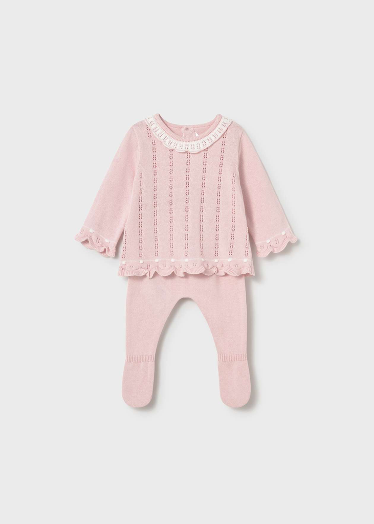 Mayoral Knit Leg Warmer Set 1594 - Pink (0-1M)
