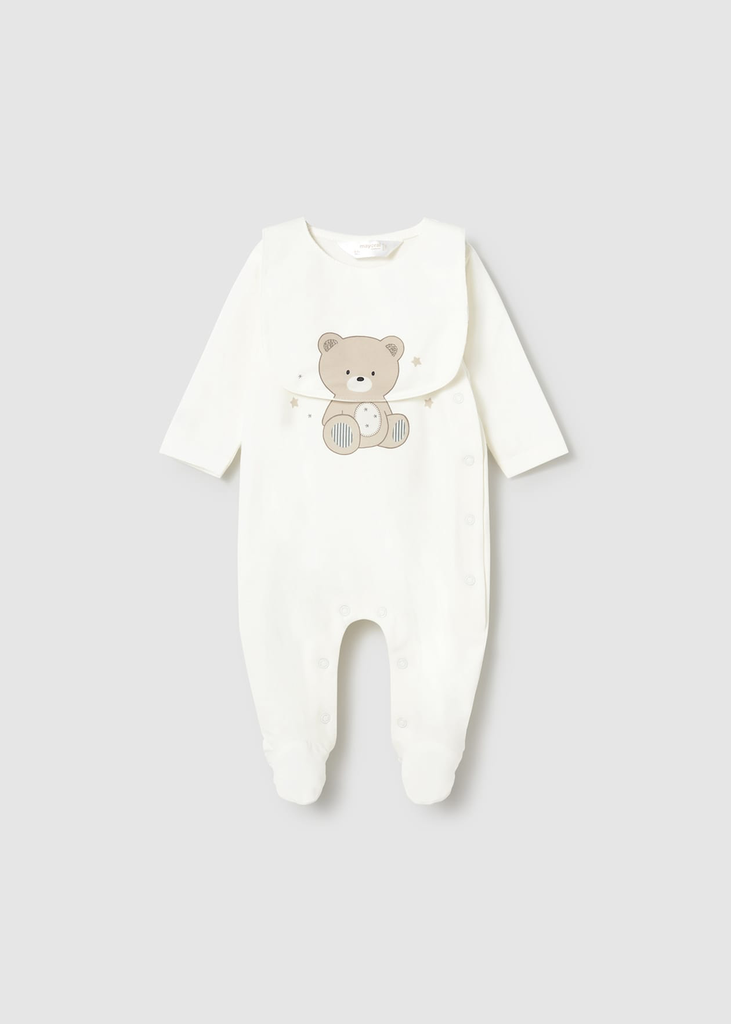 Mayoral Long Romper With Bib 1714 - Bear (0-1M)