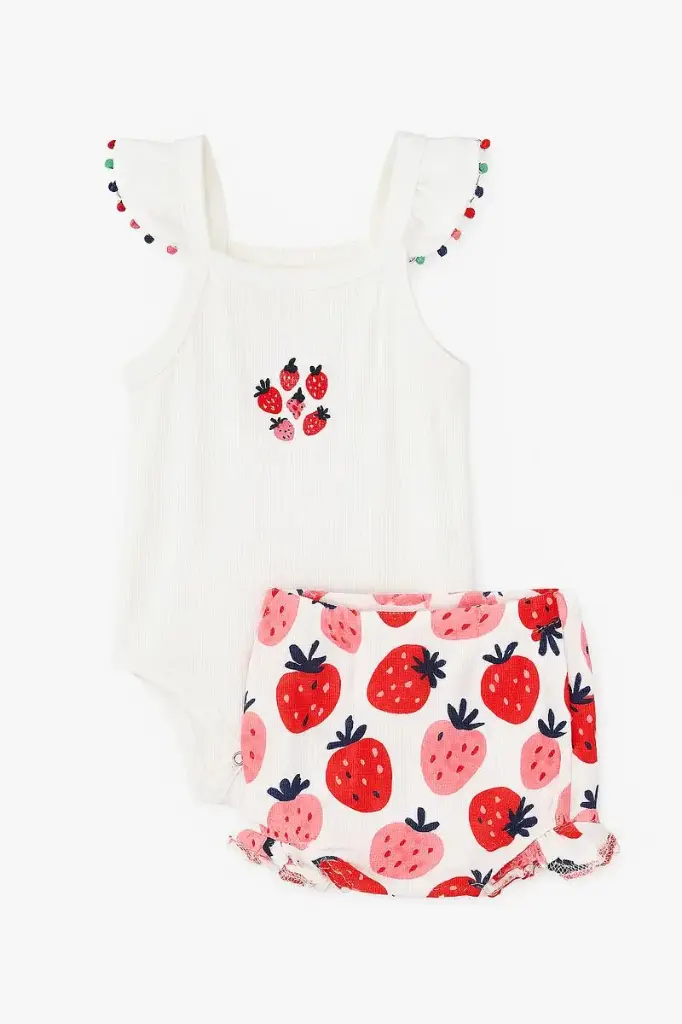 Vignette Josie Set (V1702A) - Strawberry (0-3M)