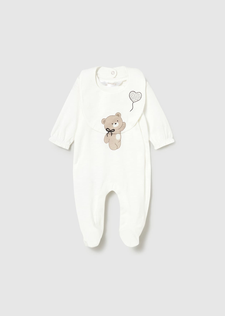 Mayoral Long Romper With Bib 1711 - Bear (0-1M)