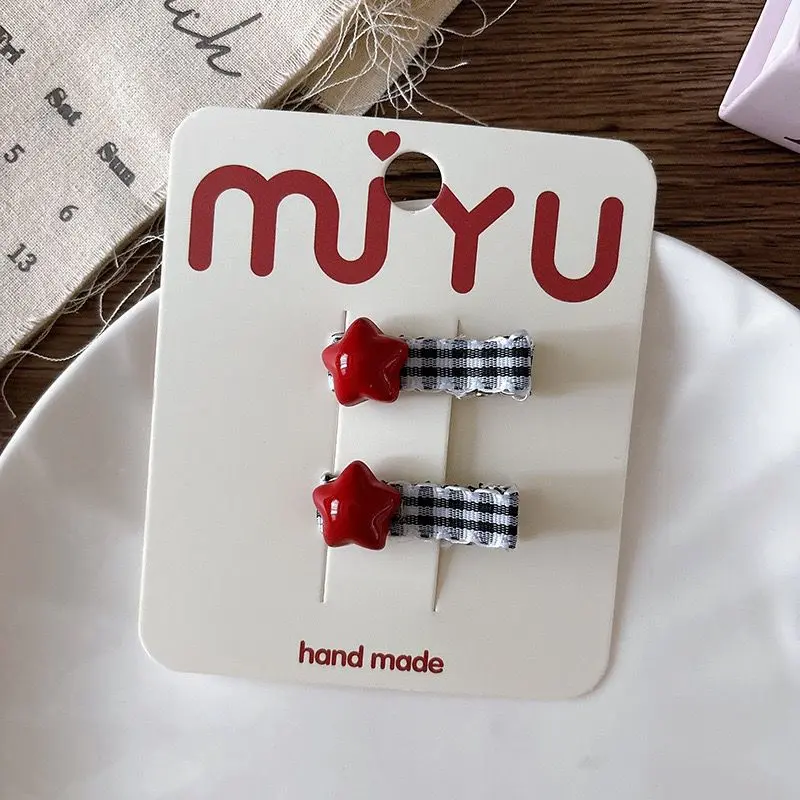 In Pink Hair Clip Handmade 2pc - 1256