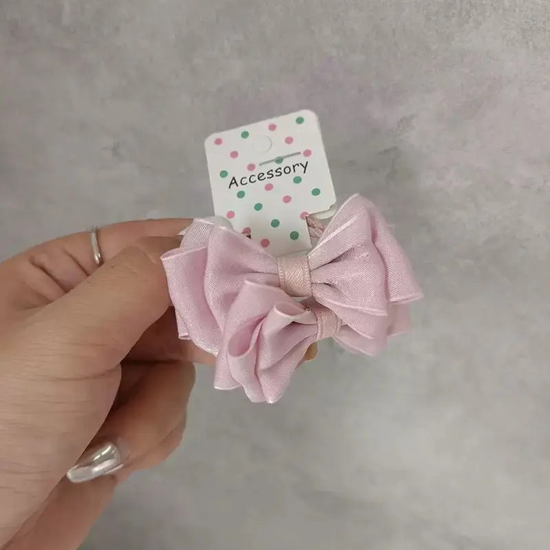 In Pink Hair Tie Handmade 2pc 2293 - 2661