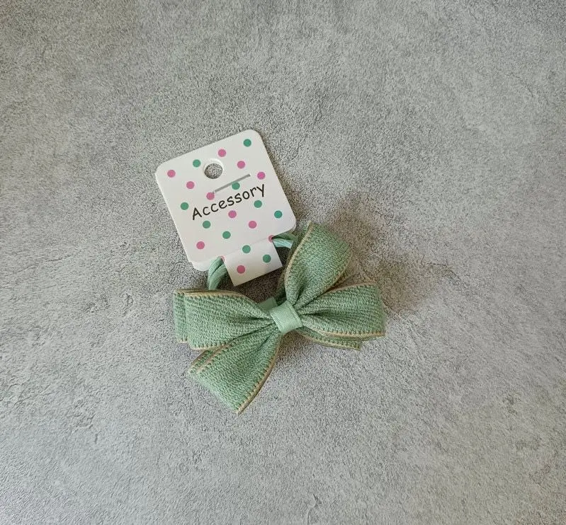 In Pink Hair Tie Handmade 2pc - 2667