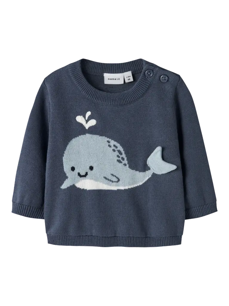 Name It Sweater Vintage Indigo - Whale (NB)