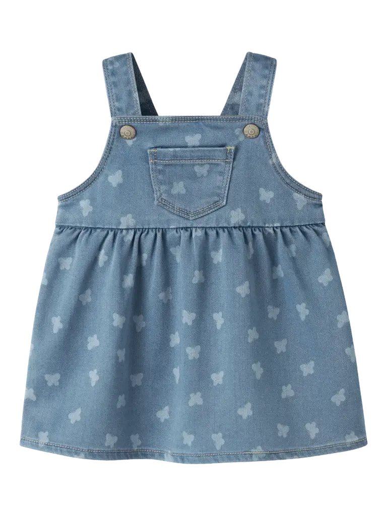 Name It Dress Light Blue Denim Butterfly