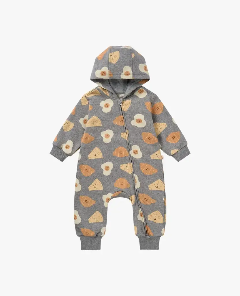Petite Revery FW Hooded Romper - Smiley Side Up